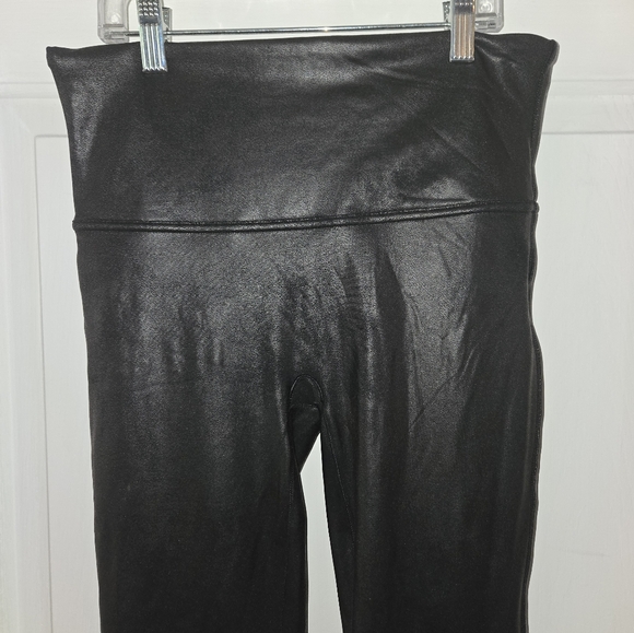 Spanx Black High-Waisted Black Faux Leather Leggings - Picture 3 of 9